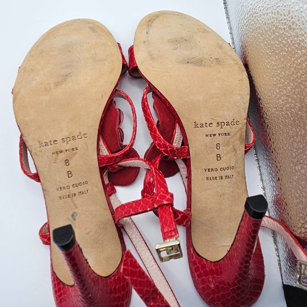 Kate Spade Idalou Parrot Stiletto Sandals – Size 8 (Made in Italy) - Picture 8 of 8
